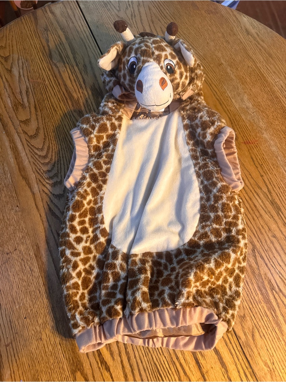 Giraffe Plush Kids Pajama Romper - Brown & Cream